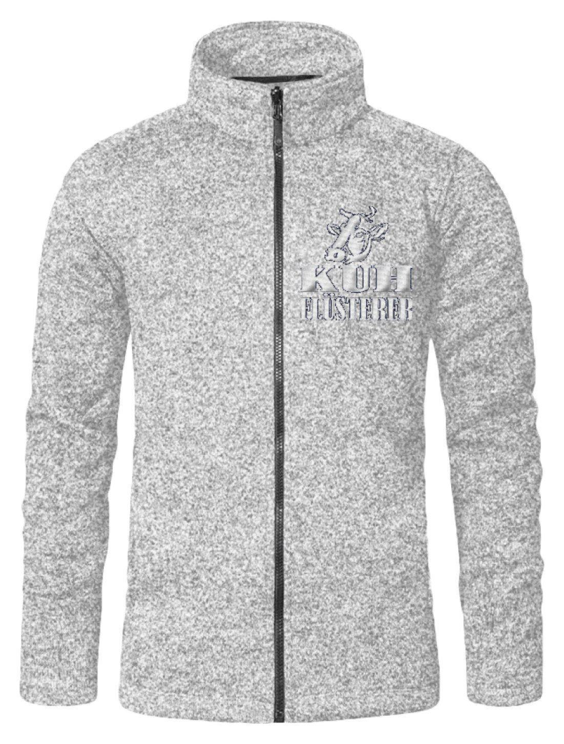 Kuhflüsterer · Strickfleece Jacke mit Stick-Strickfleece Jacke mit Stick-Knit Heather Grey-S-Agrarstarz