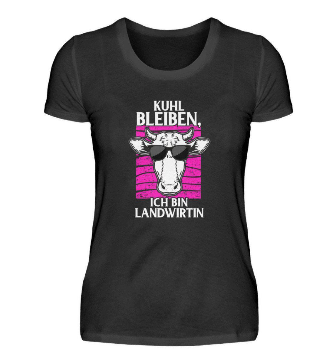 Kuhl bleiben Landwirtin · Damen T-Shirt-Damen Basic T-Shirt-Black-S-Agrarstarz