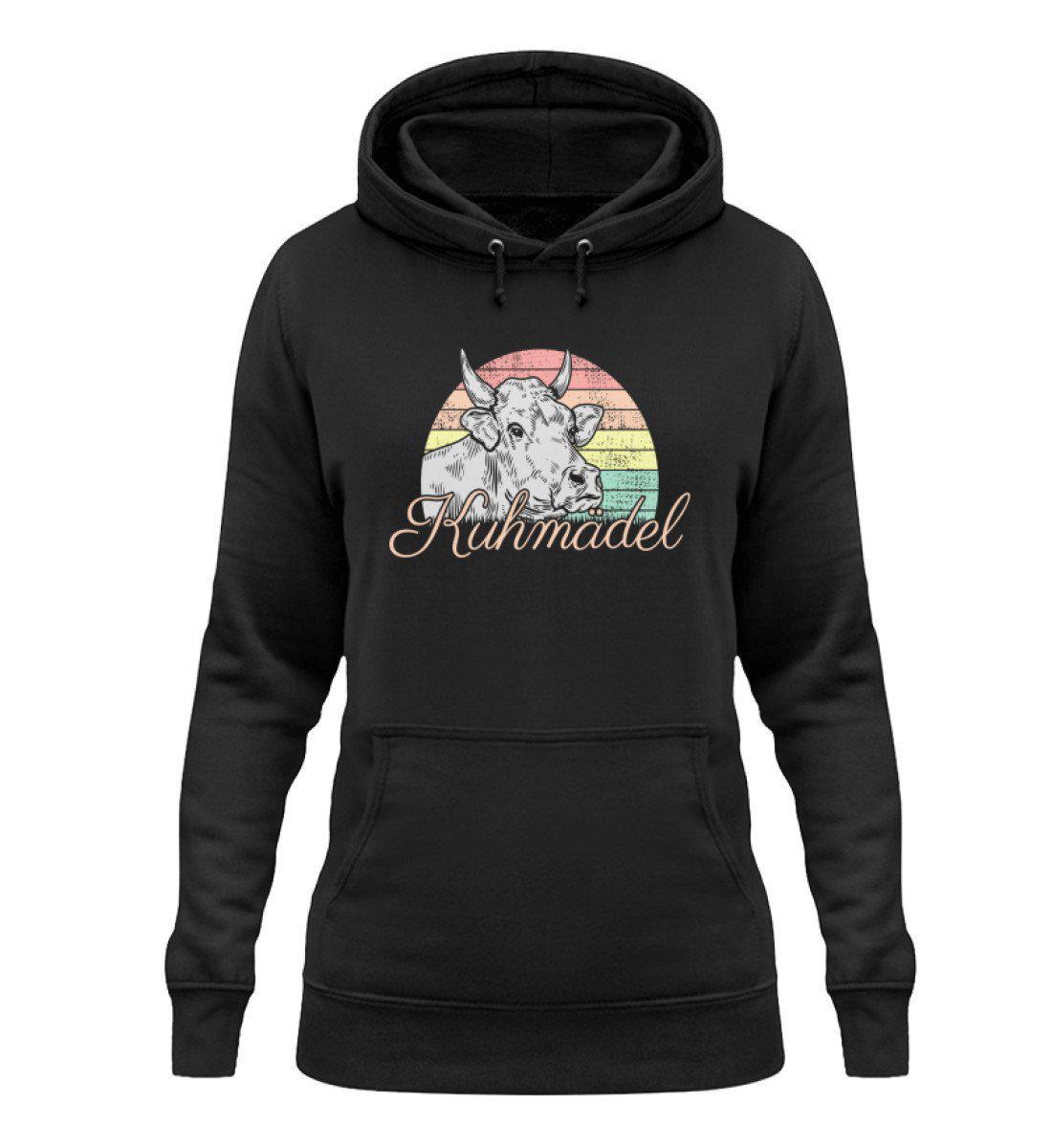 Kuhmädel Retro · Damen Hoodie-Damen Hoodie-Jet Black-XS-Agrarstarz