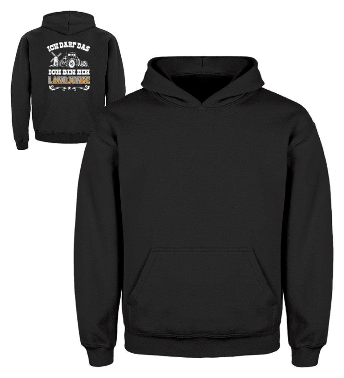 Landjunge ich darf das · Kinder Kapuzenpullover Hoodie-Kinder Hoodie-Jet Black-3/4 (98/104)-Agrarstarz