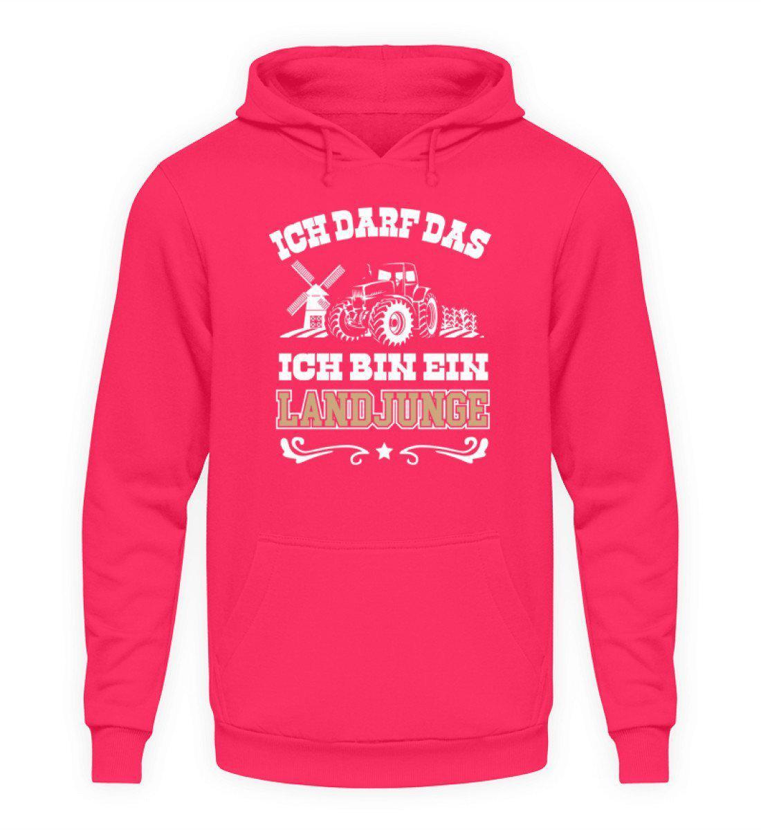 Landjunge ich darf das · Unisex Kapuzenpullover Hoodie-Unisex Hoodie-Hot Pink-L-Agrarstarz