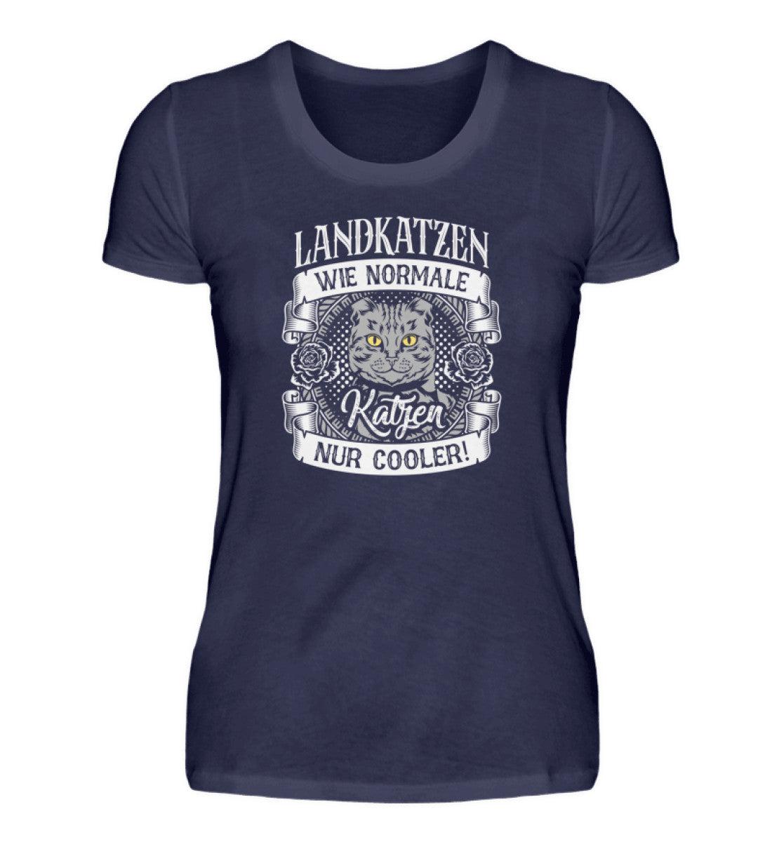 Landkatzen sind cooler · Damen T-Shirt-Damen Basic T-Shirt-Navy-S-Agrarstarz