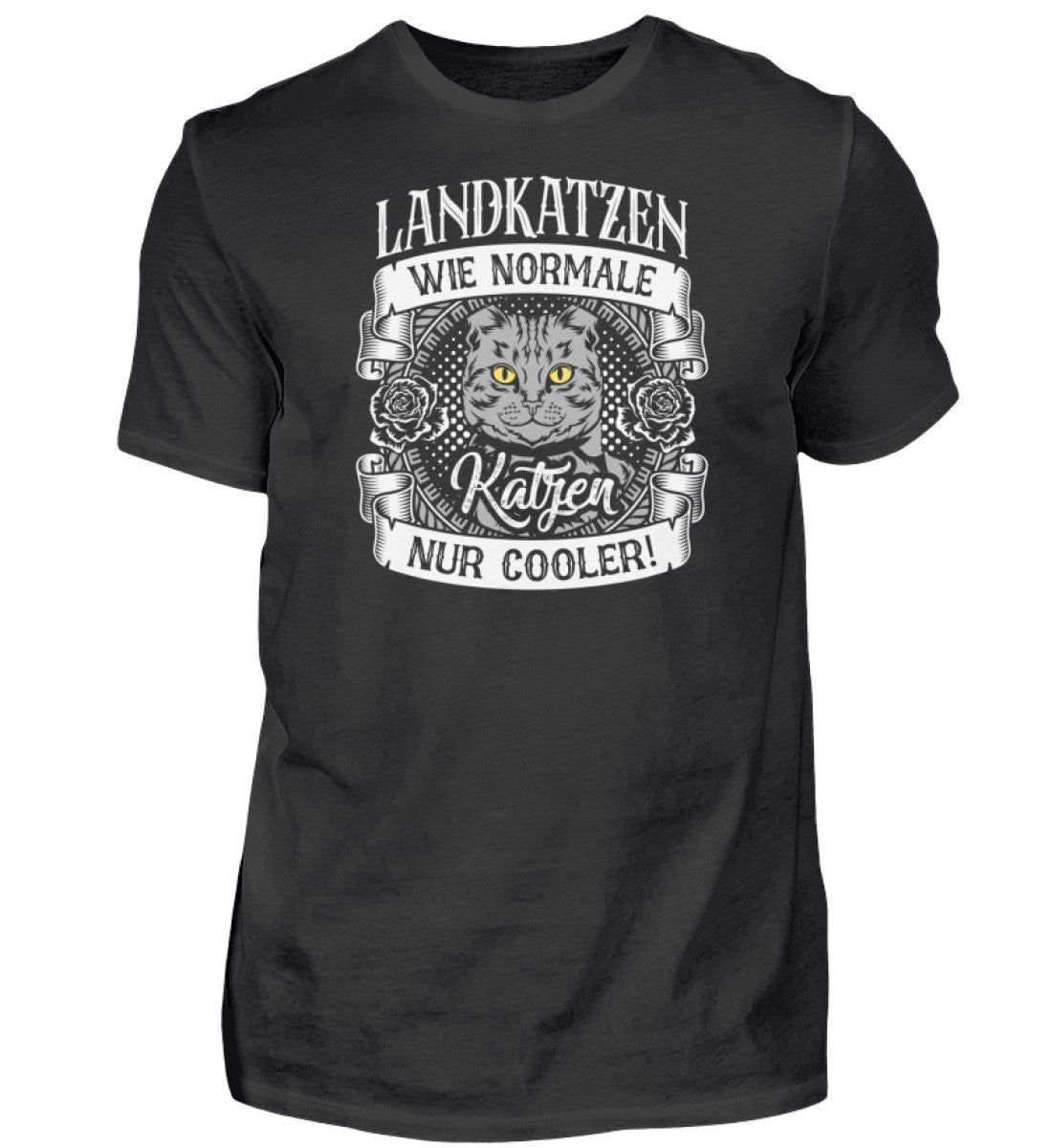 Landkatzen sind cooler · Herren T-Shirt-Herren Basic T-Shirt-Black-S-Agrarstarz