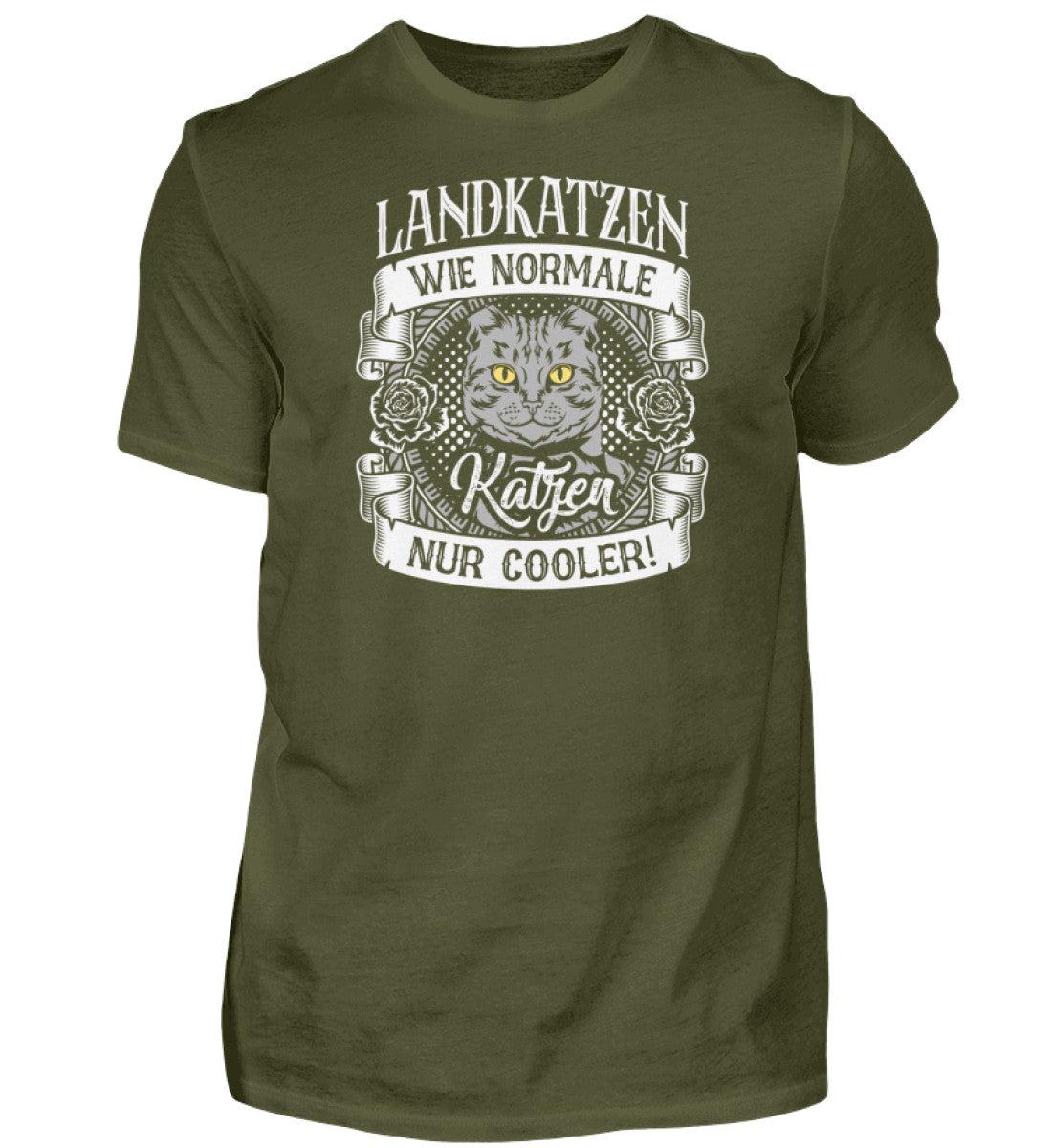 Landkatzen sind cooler · Herren T-Shirt-Herren Basic T-Shirt-Urban Khaki-S-Agrarstarz