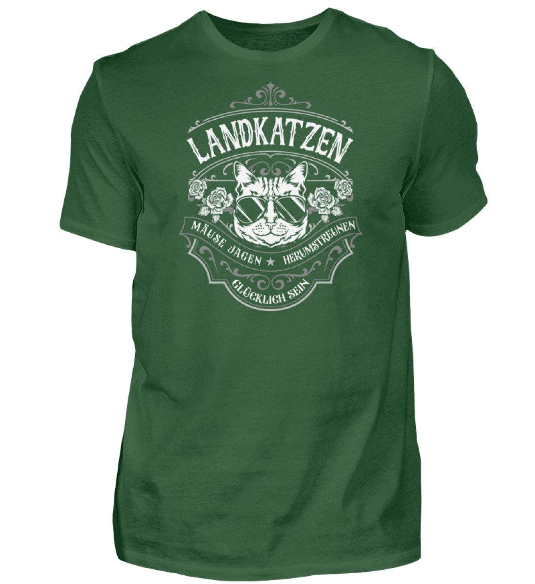 Landkatzen sind glücklich · Herren T-Shirt-Herren Basic T-Shirt-Bottle Green-S-Agrarstarz