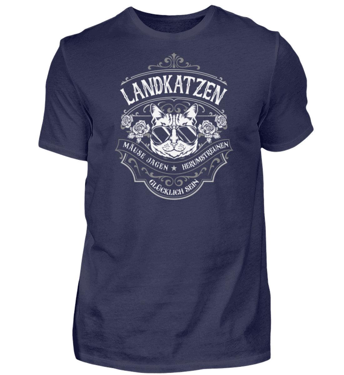 Landkatzen sind glücklich · Herren T-Shirt-Herren Basic T-Shirt-Navy-S-Agrarstarz