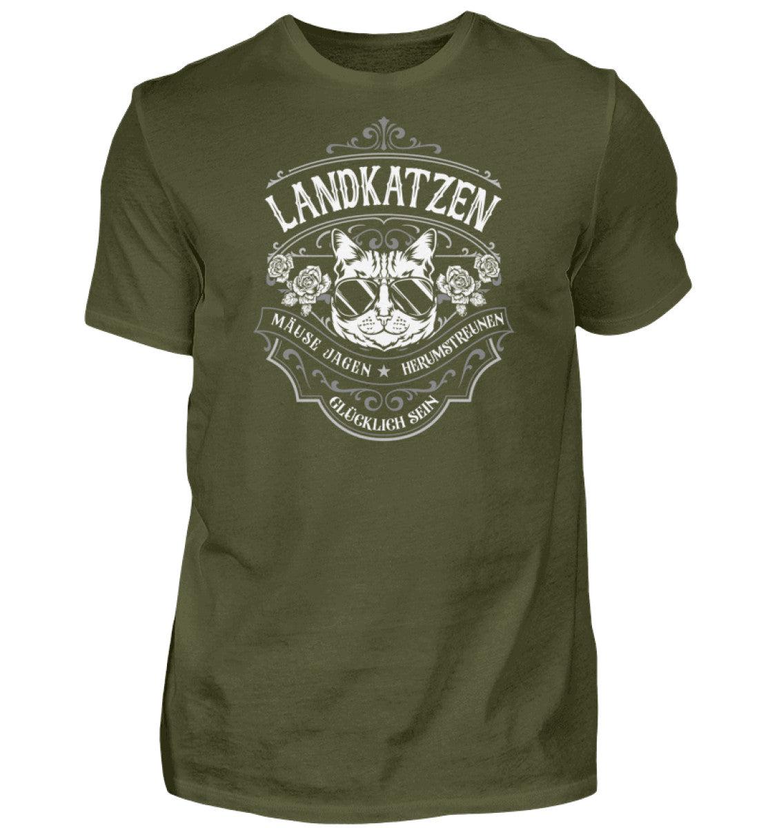 Landkatzen sind glücklich · Herren T-Shirt-Herren Basic T-Shirt-Urban Khaki-S-Agrarstarz