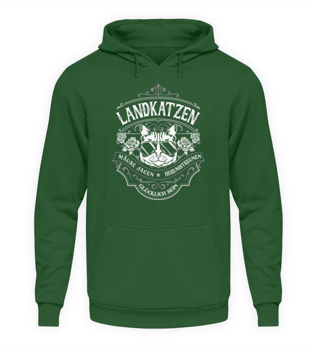 Landkatzen sind glücklich · Unisex Kapuzenpullover Hoodie-Unisex Hoodie-Bottle Green-S-Agrarstarz