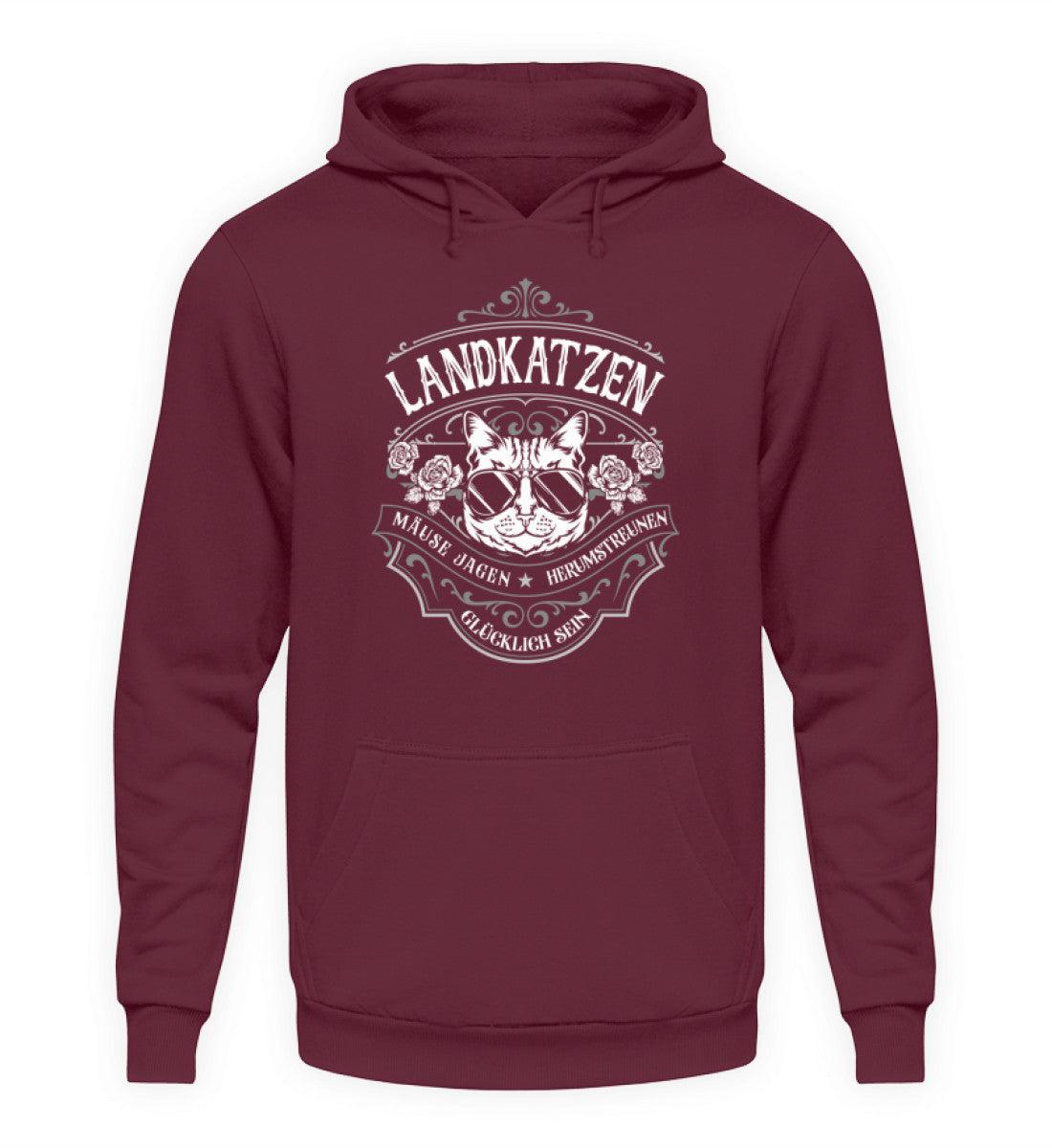 Landkatzen sind glücklich · Unisex Kapuzenpullover Hoodie-Unisex Hoodie-Burgundy-S-Agrarstarz