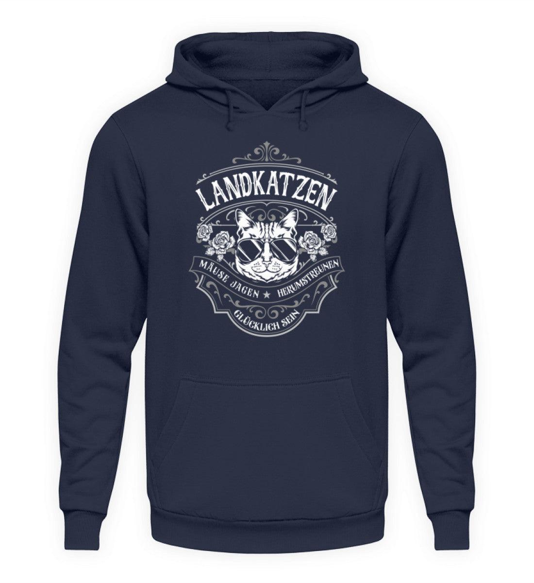 Landkatzen sind glücklich · Unisex Kapuzenpullover Hoodie-Unisex Hoodie-Oxford Navy-S-Agrarstarz