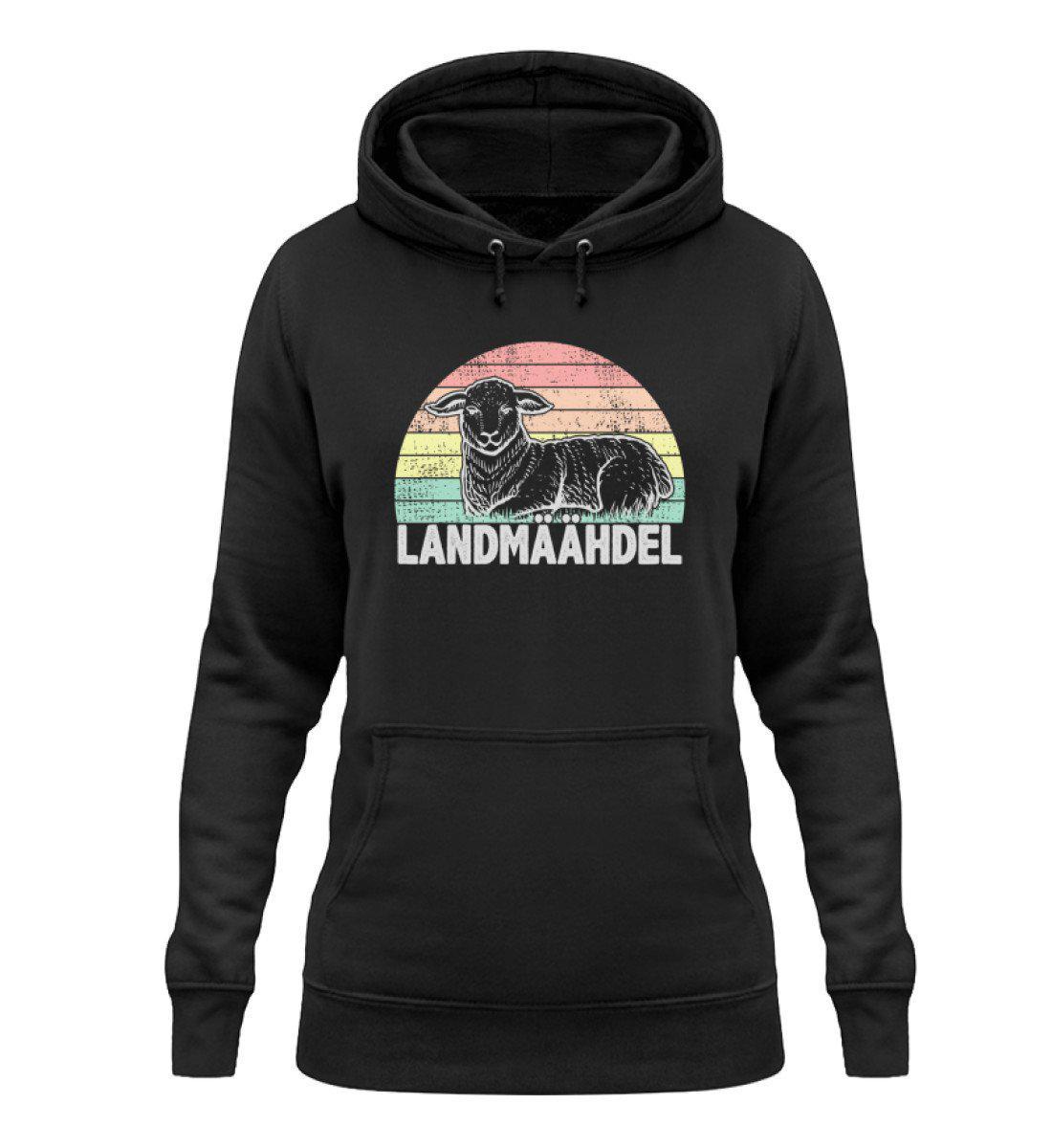 Landmäähdel Schaf Retro · Damen Hoodie-Damen Hoodie-Jet Black-XS-Agrarstarz