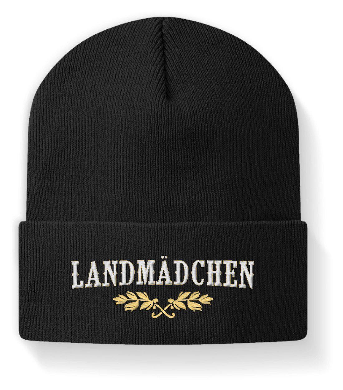 Landmädchen · Beanie Mütze-Beanie mit Stick-Black-M-Agrarstarz