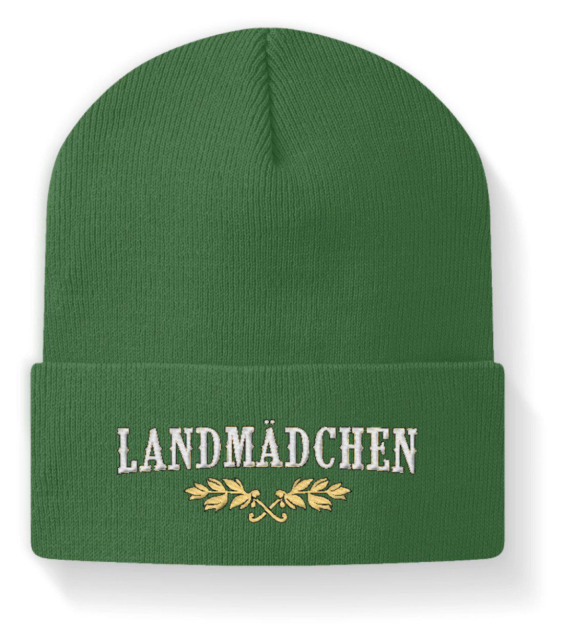 Landmädchen · Beanie Mütze-Beanie mit Stick-Moss Green-M-Agrarstarz