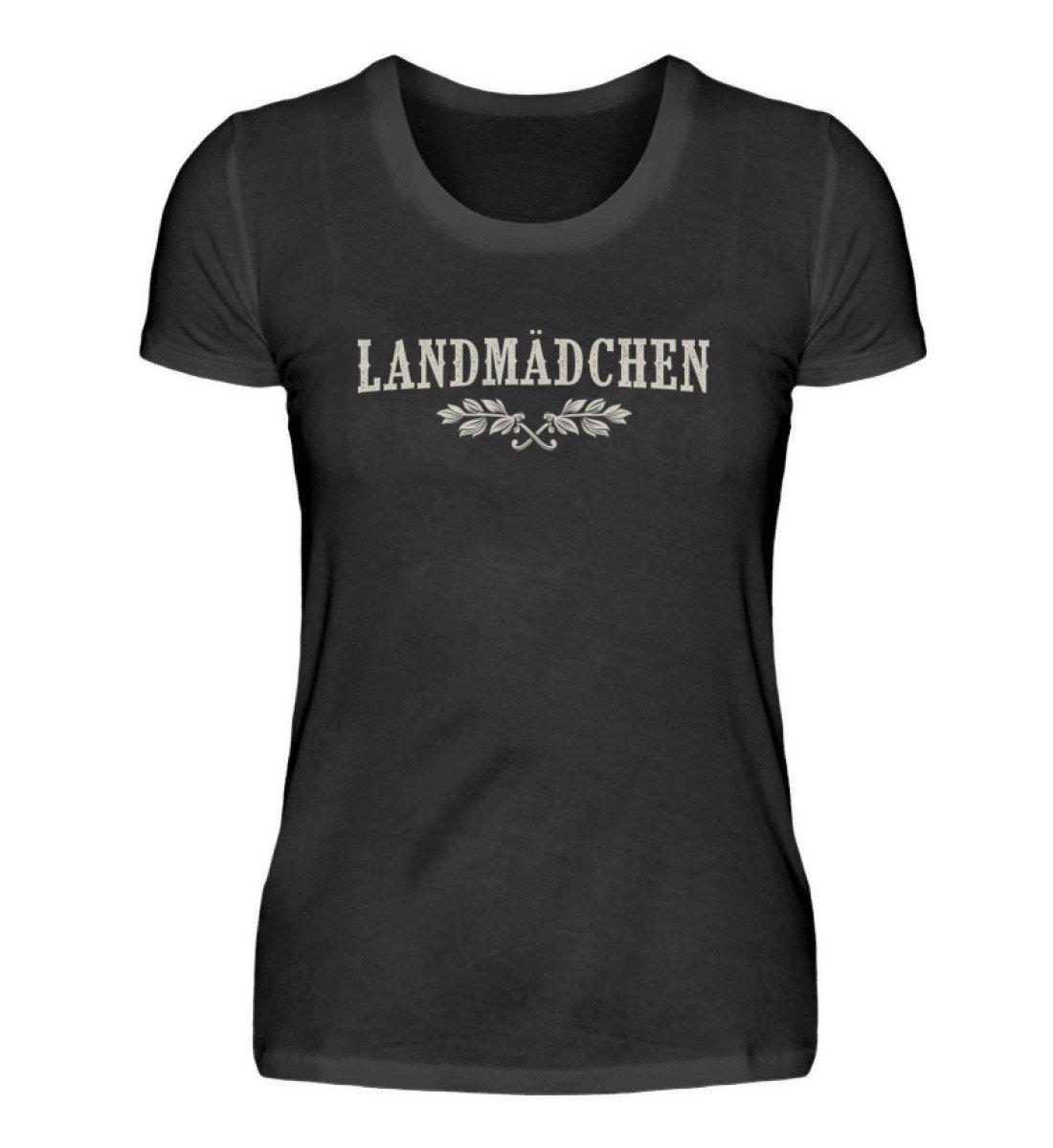 Landmädchen · Damen T-Shirt-Damen Basic T-Shirt-Black-S-Agrarstarz