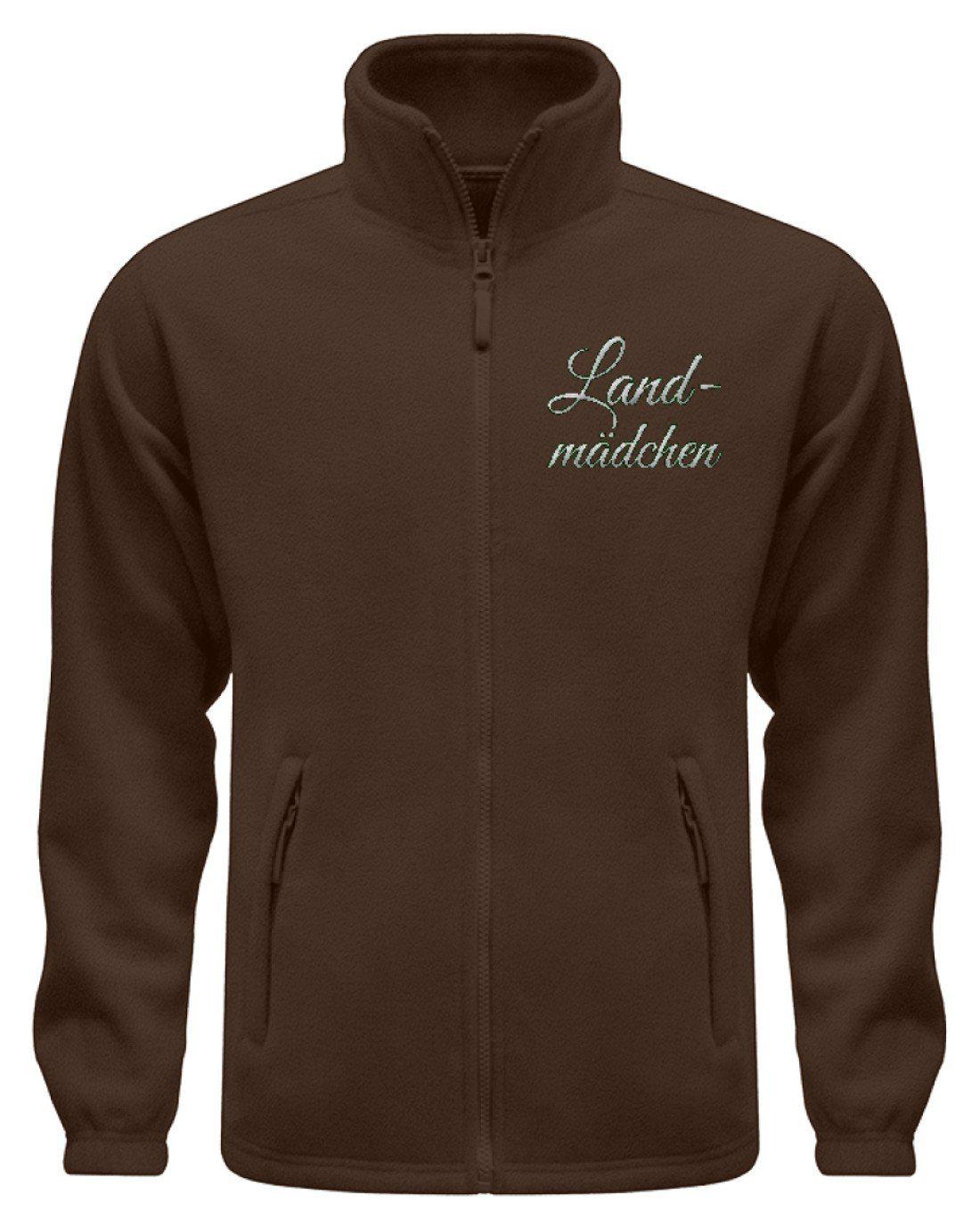 Landmädchen · Fleece Jacke mit Stick-Fleece Jacke mit Stick-Dark Chocolate-S-Agrarstarz