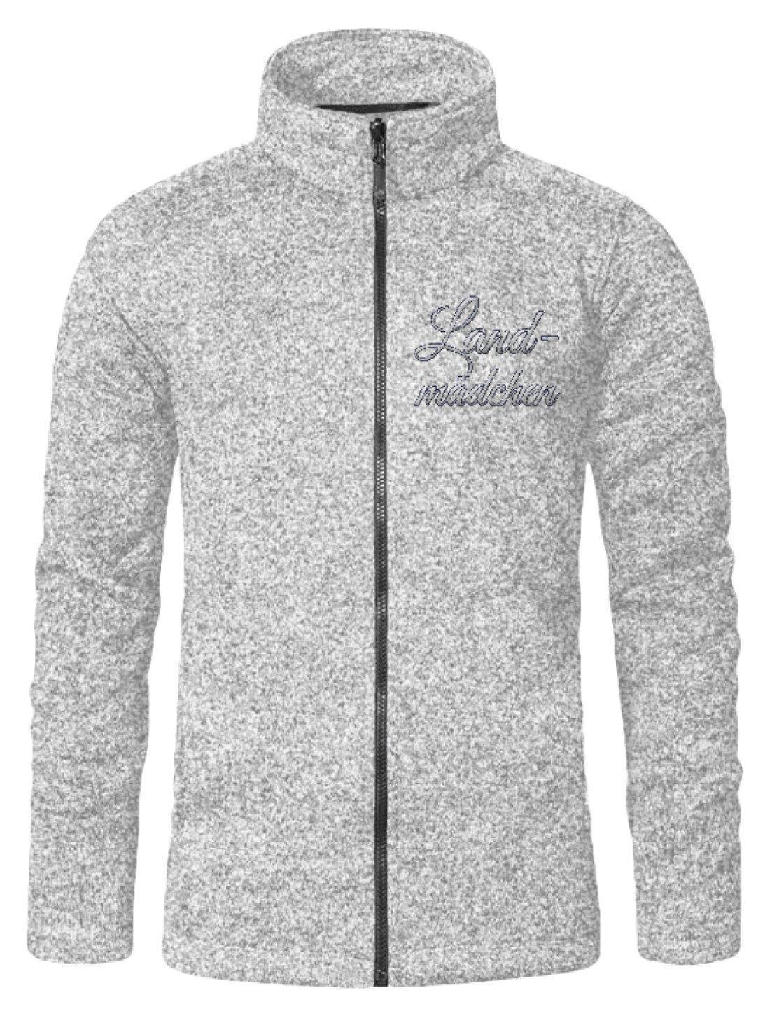 Landmädchen · Strickfleece Jacke mit Stick-Strickfleece Jacke mit Stick-Knit Heather Grey-S-Agrarstarz