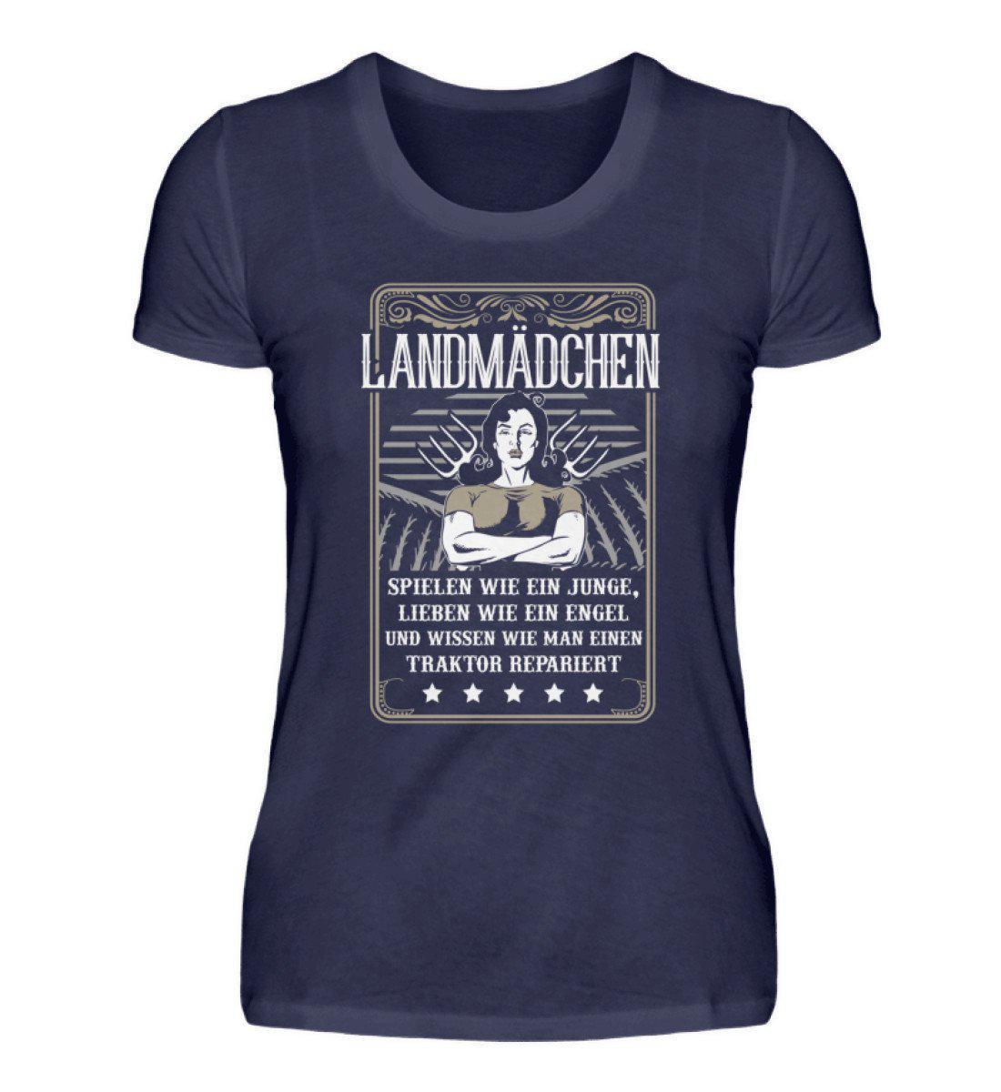 Landmädchen Traktor · Damen T-Shirt-Damen Basic T-Shirt-Navy-S-Agrarstarz