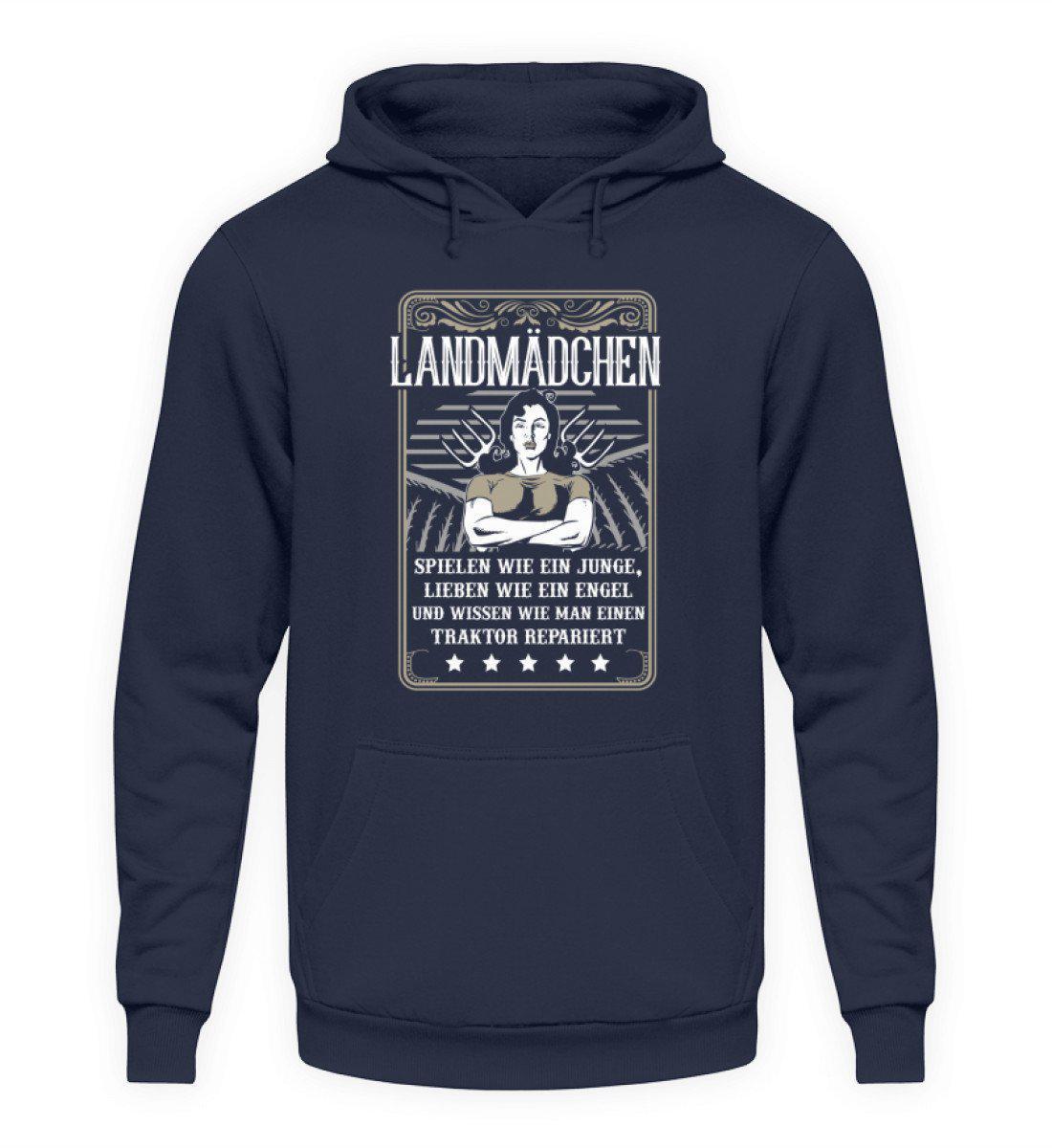 Landmädchen Traktor · Unisex Kapuzenpullover Hoodie-Unisex Hoodie-Oxford Navy-L-Agrarstarz