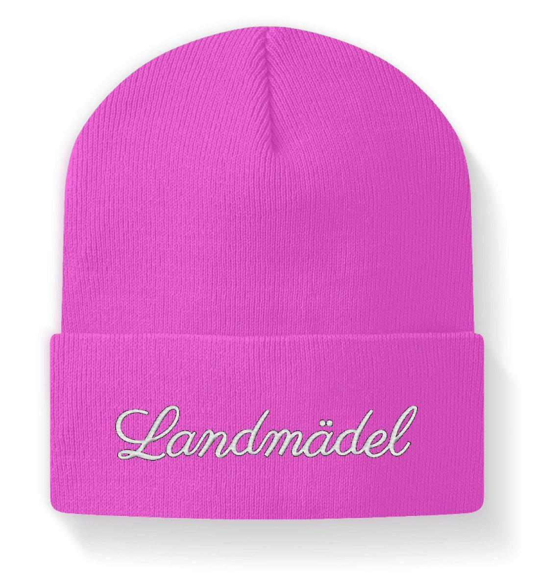 Landmädel · Beanie Mütze-Beanie mit Stick-Fuchsia-M-Agrarstarz