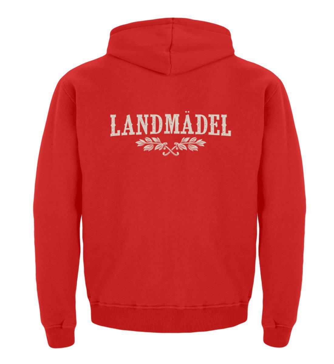 Landmädel · Kinder Kapuzenpullover Hoodie-Kinder Hoodie-Fire Red-12/14 (152/164)-Agrarstarz