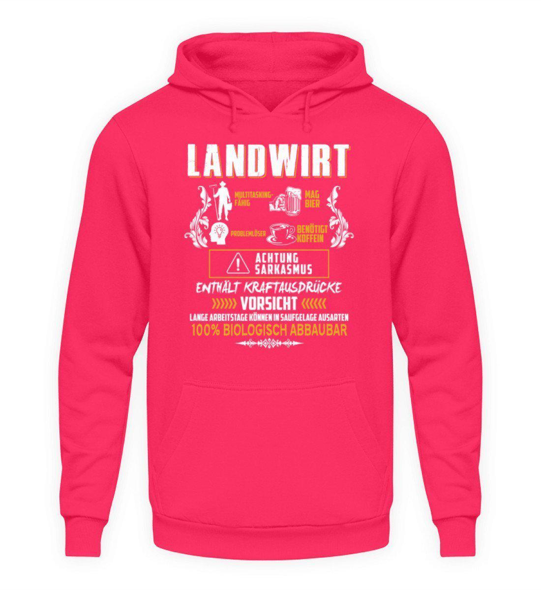 Landwirt Eigenschaften · Unisex Kapuzenpullover Hoodie-Unisex Hoodie-Hot Pink-L-Agrarstarz