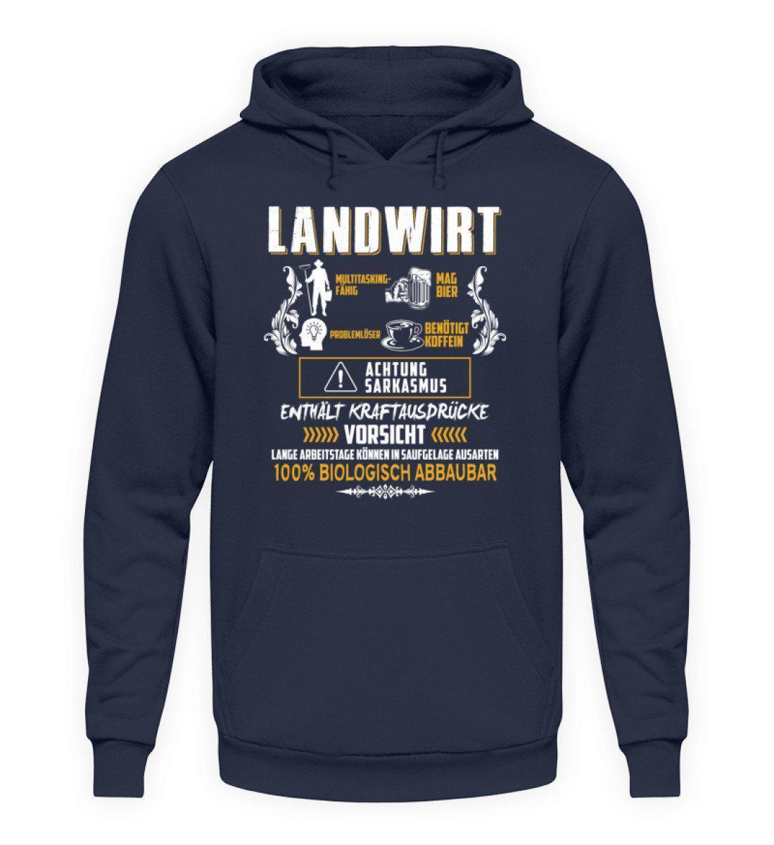 Landwirt Eigenschaften · Unisex Kapuzenpullover Hoodie-Unisex Hoodie-Oxford Navy-L-Agrarstarz
