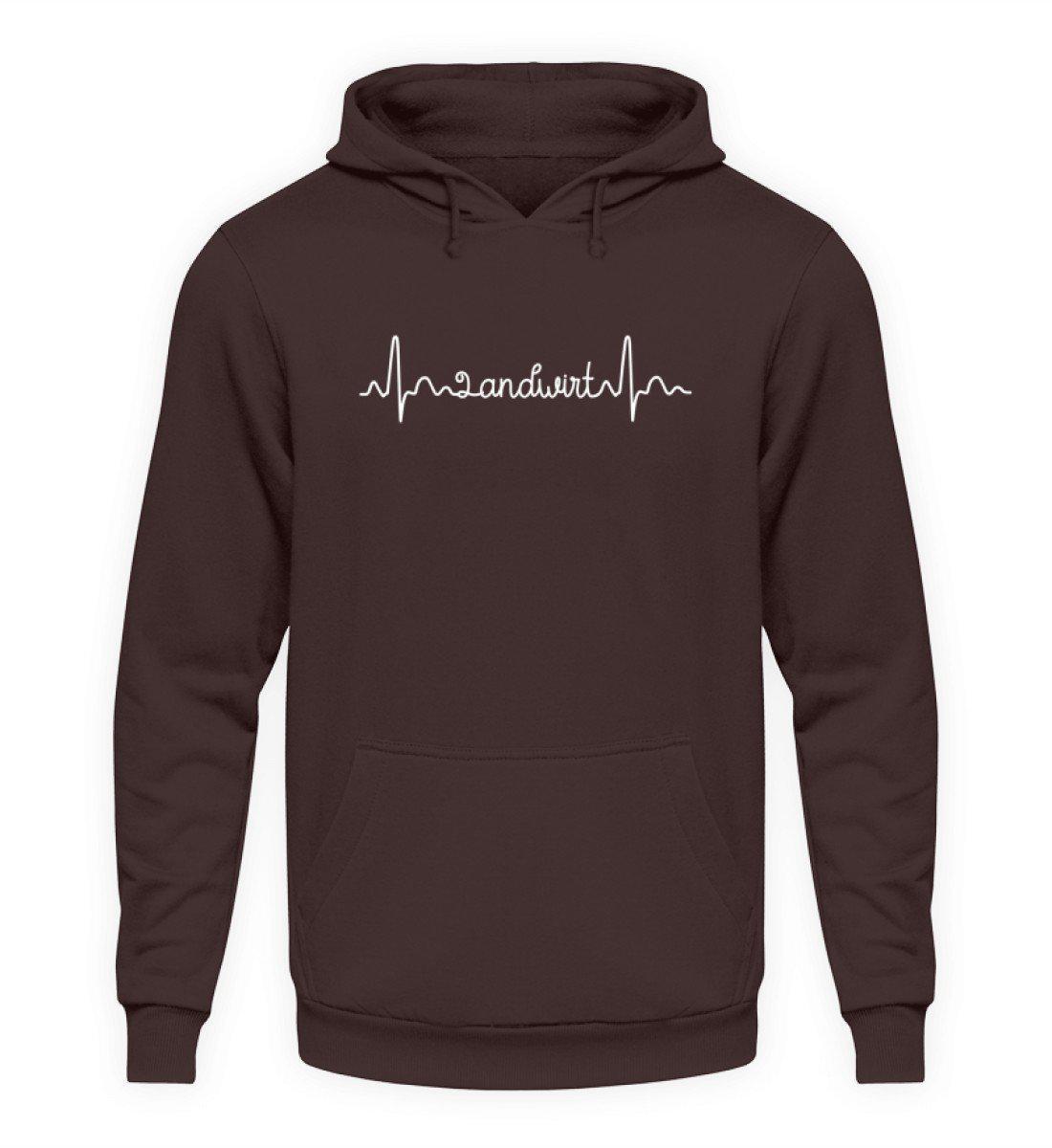 Landwirt Heartbeat Schrift · Unisex Kapuzenpullover Hoodie-Unisex Hoodie-Hot Chocolate-S-Agrarstarz
