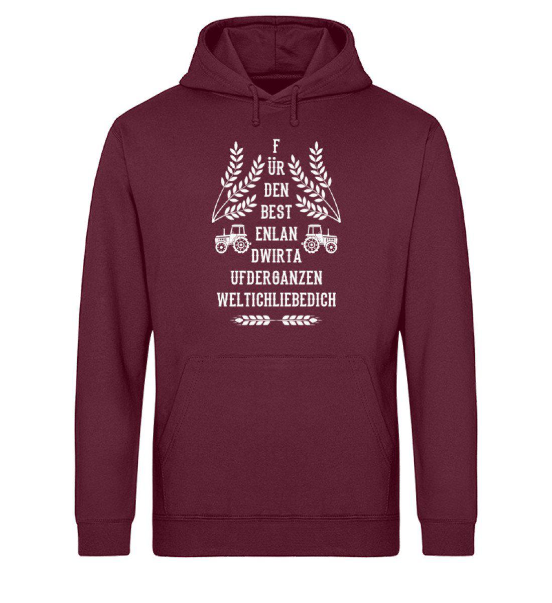 Landwirt ich liebe dich · Unisex Organic Hoodie-Drummer Hoodie ST/ST-Burgundy-XS-Agrarstarz