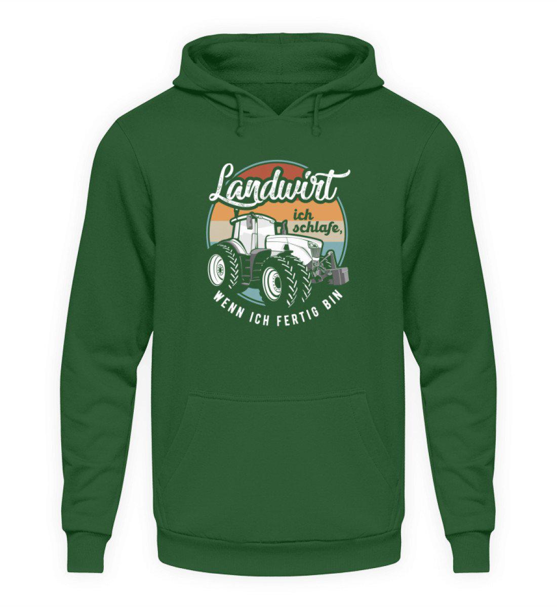 Landwirt schlafe wenn ich fertig bin · Unisex Kapuzenpullover Hoodie-Unisex Hoodie-Bottle Green-S-Agrarstarz
