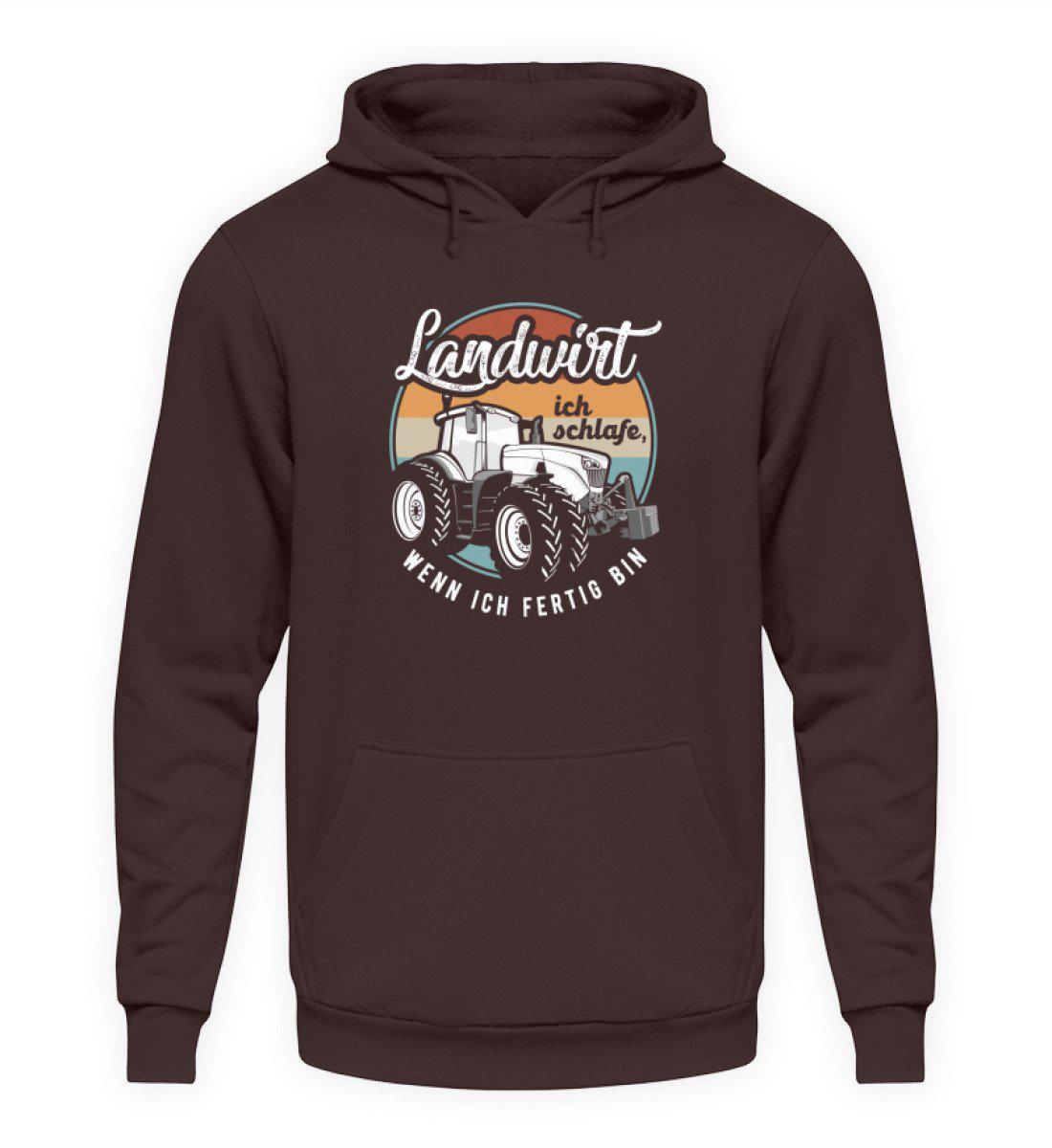 Landwirt schlafe wenn ich fertig bin · Unisex Kapuzenpullover Hoodie-Unisex Hoodie-Hot Chocolate-S-Agrarstarz