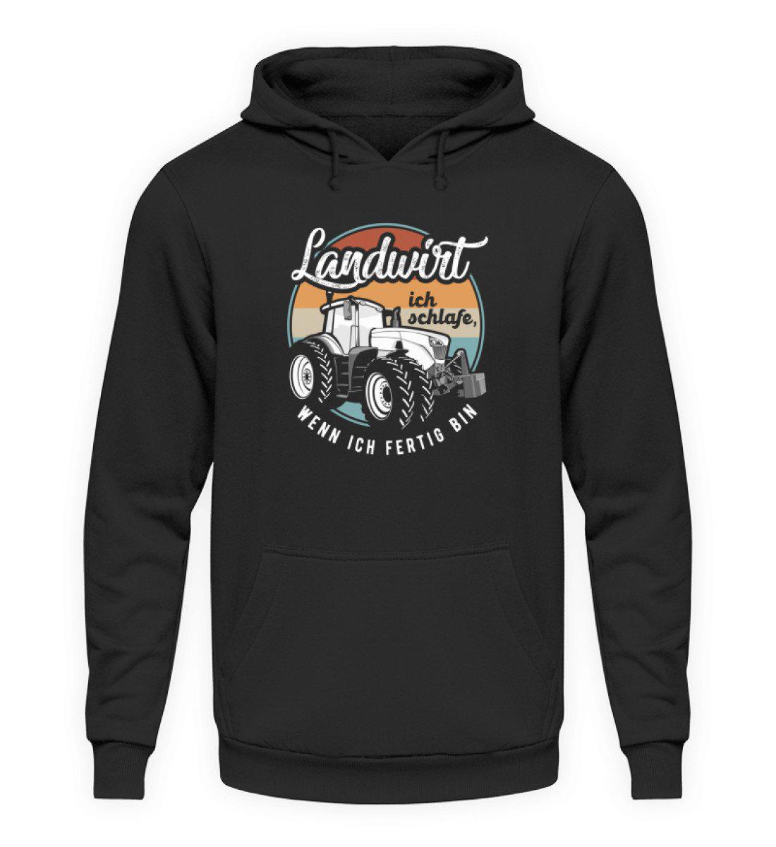 Landwirt schlafe wenn ich fertig bin · Unisex Kapuzenpullover Hoodie-Unisex Hoodie-Jet Black-XS-Agrarstarz