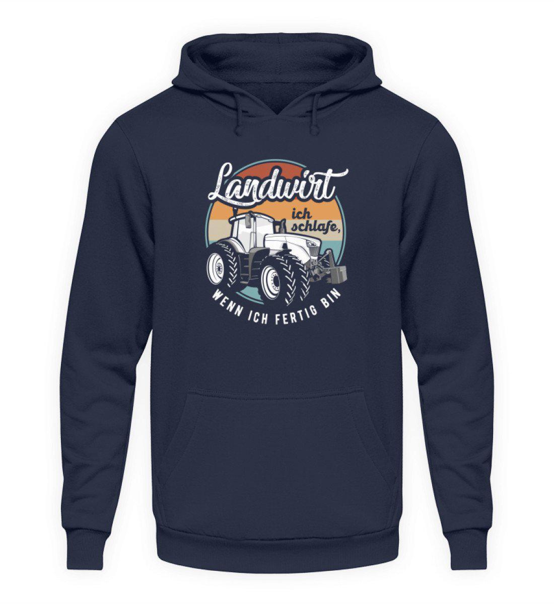 Landwirt schlafe wenn ich fertig bin · Unisex Kapuzenpullover Hoodie-Unisex Hoodie-Oxford Navy-S-Agrarstarz