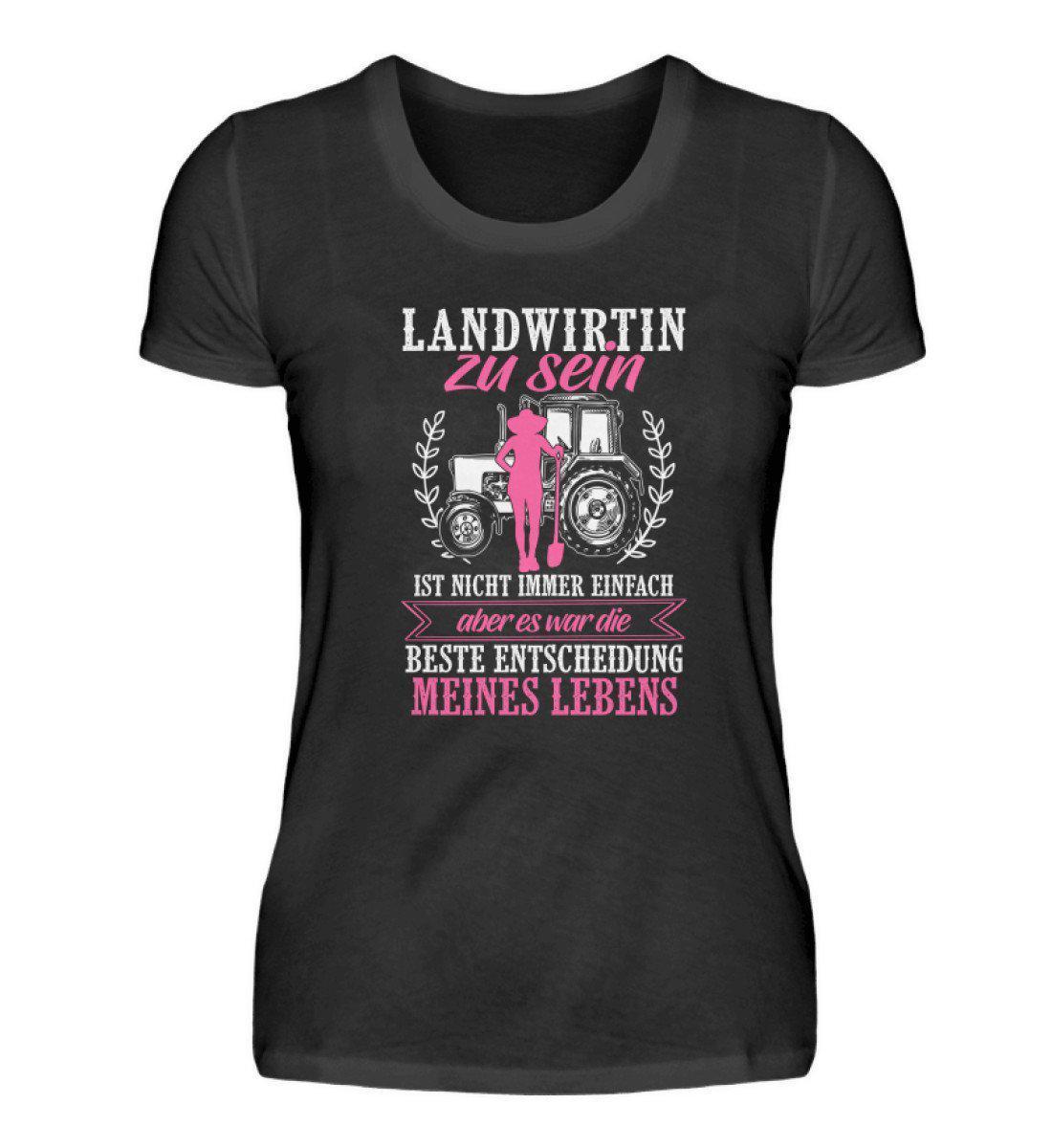 Landwirtin Beste Entscheidung · Damen T-Shirt-Damen Basic T-Shirt-Black-S-Agrarstarz