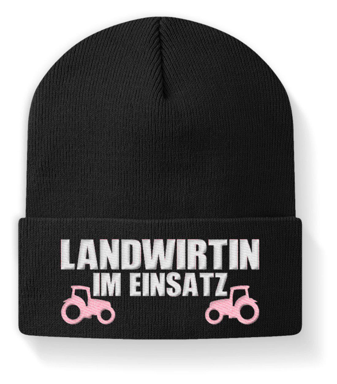 Landwirtin im Einsatz · Beanie Mütze-Beanie mit Stick-Black-M-Agrarstarz