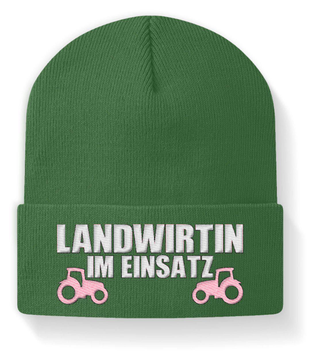 Landwirtin im Einsatz · Beanie Mütze-Beanie mit Stick-Moss Green-M-Agrarstarz