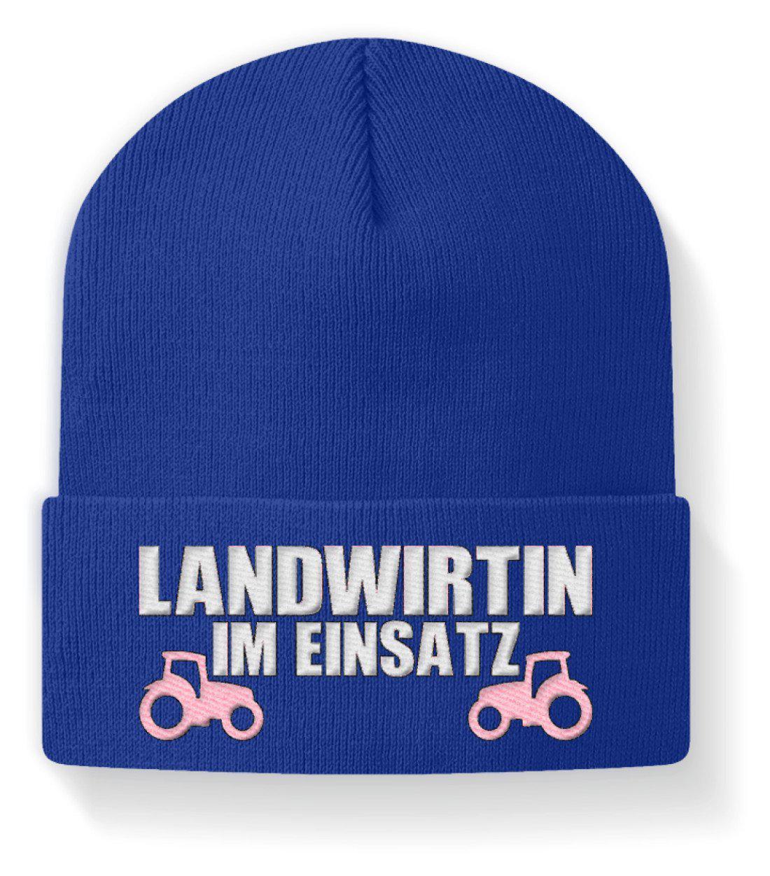 Landwirtin im Einsatz · Beanie Mütze-Beanie mit Stick-Royal-M-Agrarstarz