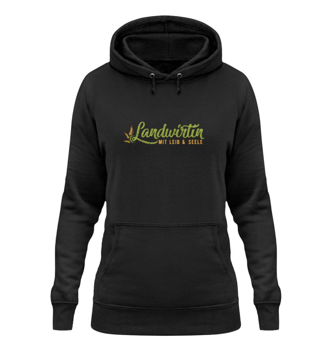 Landwirtin mit Leib und Seele - Damen Hoodie-Damen Hoodie-Jet Black-XS-Agrarstarz