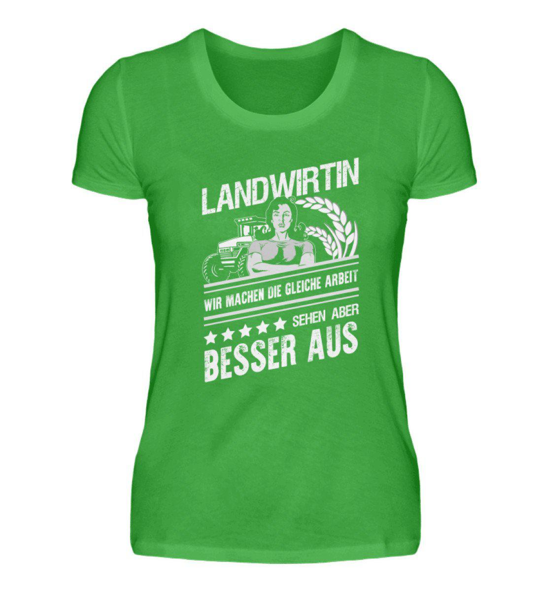 Landwirtin sehen besser aus · Damen T-Shirt-Damen Basic T-Shirt-Green Apple-S-Agrarstarz