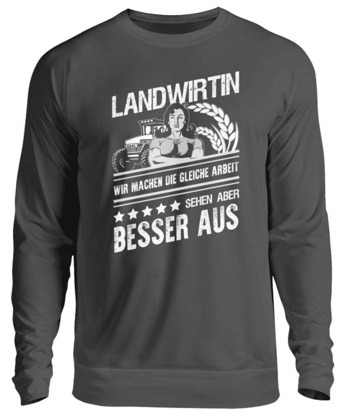 Landwirtin sehen besser aus · Unisex Sweatshirt Pullover-Unisex Sweatshirt-Storm Grey (Solid)-S-Agrarstarz
