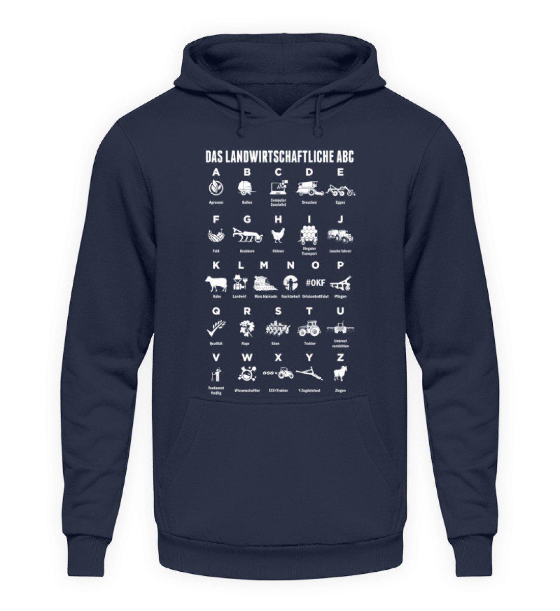 Landwirtschaftliche ABC · Unisex Kapuzenpullover Hoodie-Unisex Hoodie-Oxford Navy-S-Agrarstarz