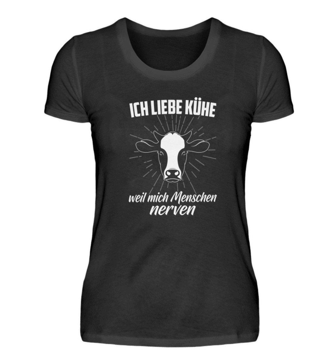 Liebe Kühe Menschen nerven · Damen T-Shirt-Damen Basic T-Shirt-Black-S-Agrarstarz