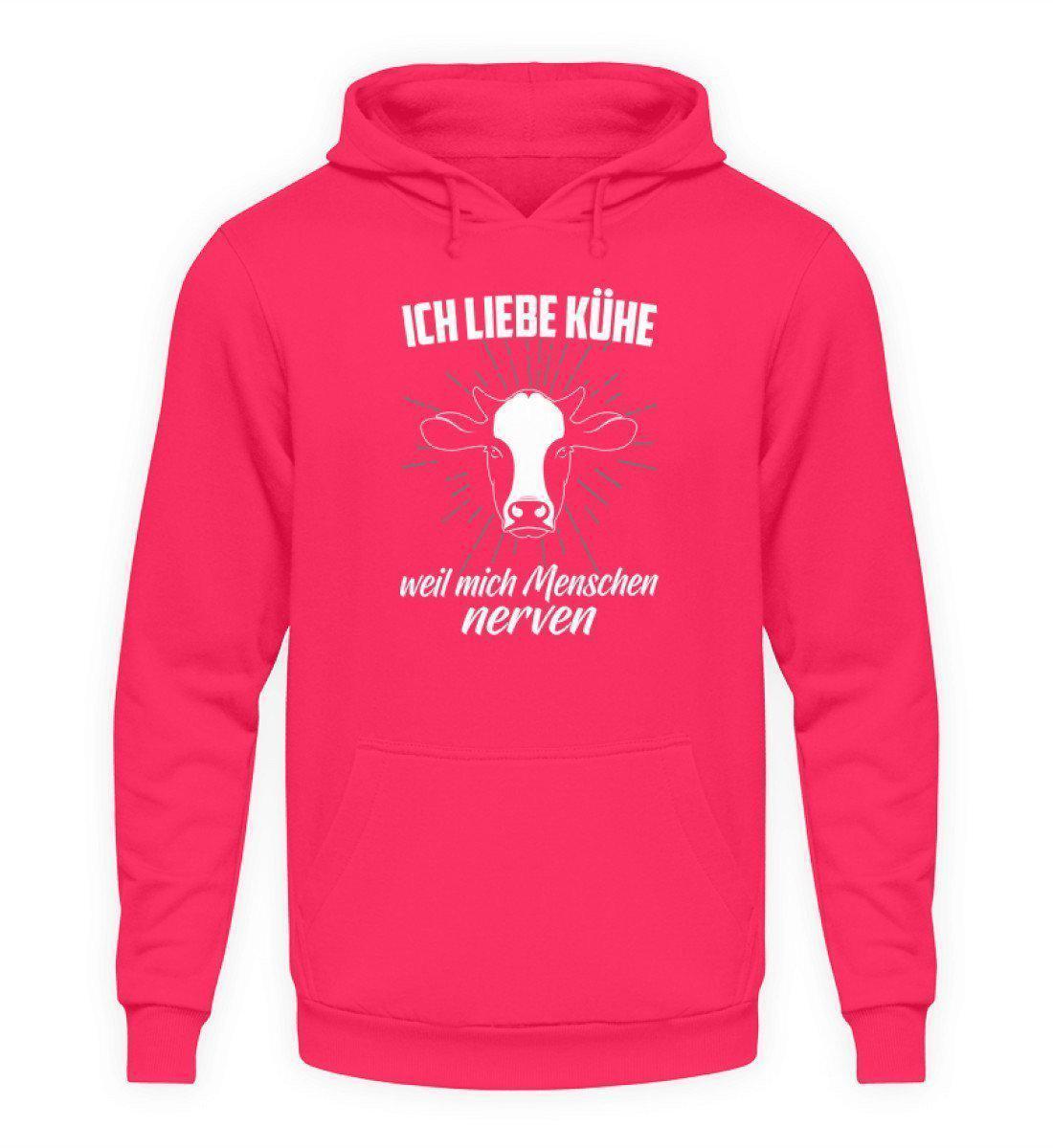 Liebe Kühe Menschen nerven · Unisex Kapuzenpullover Hoodie-Unisex Hoodie-Hot Pink-L-Agrarstarz