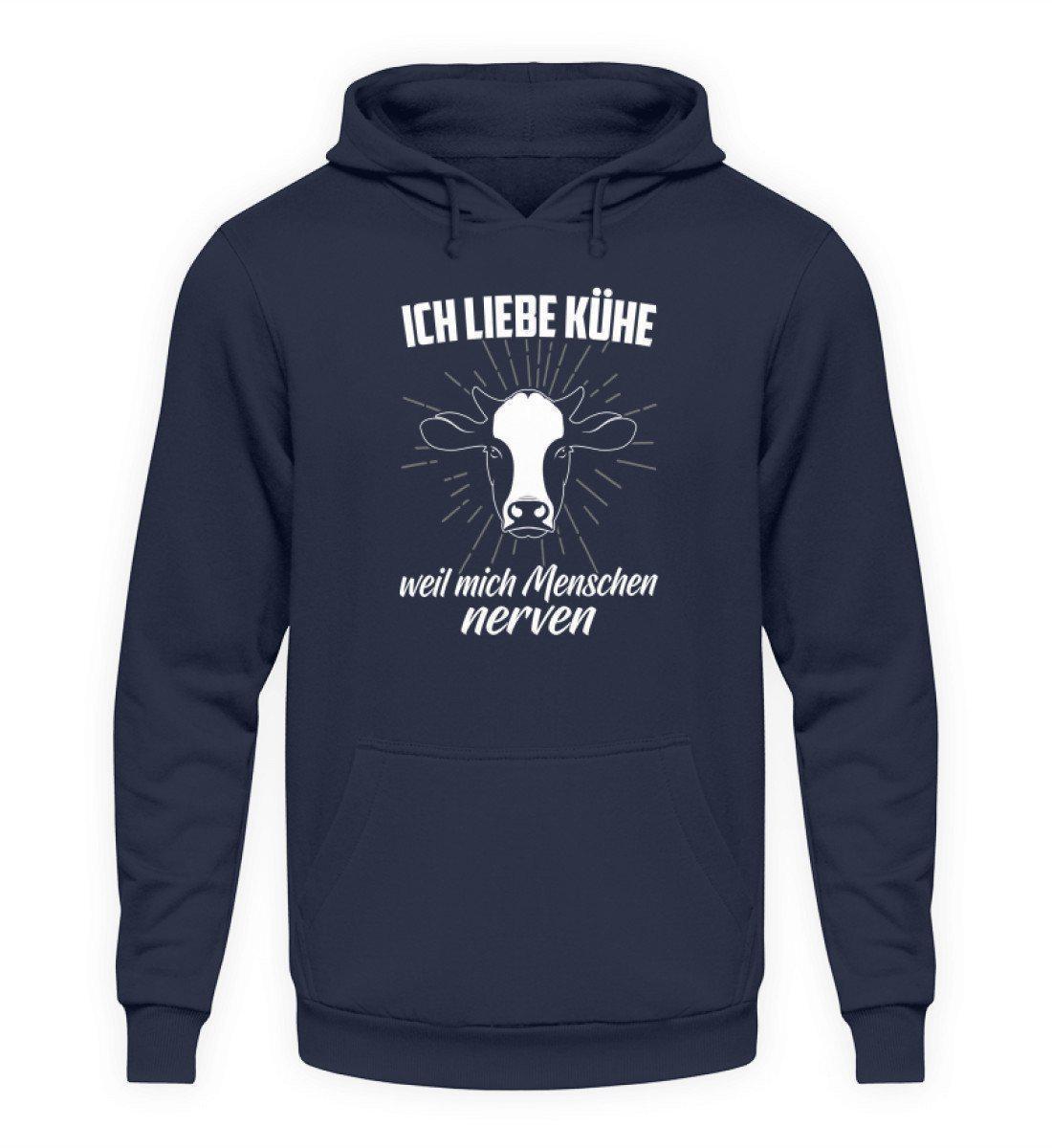 Liebe Kühe Menschen nerven · Unisex Kapuzenpullover Hoodie-Unisex Hoodie-Oxford Navy-L-Agrarstarz