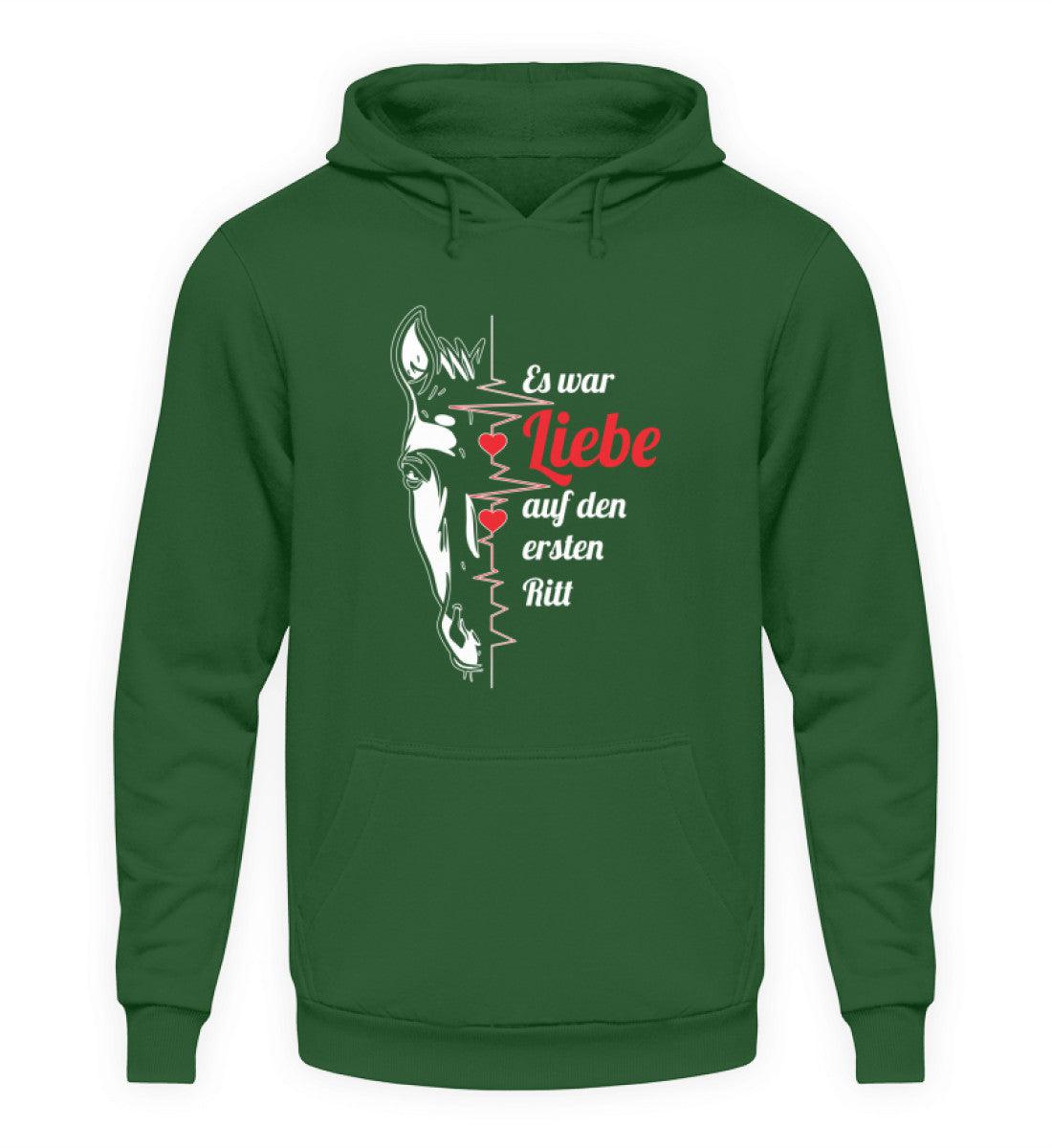 Liebe auf den ersten Ritt · Unisex Kapuzenpullover Hoodie-Unisex Hoodie-Bottle Green-S-Agrarstarz