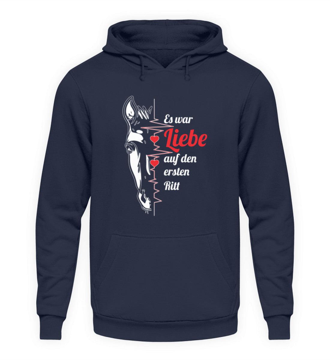 Liebe auf den ersten Ritt · Unisex Kapuzenpullover Hoodie-Unisex Hoodie-Oxford Navy-S-Agrarstarz