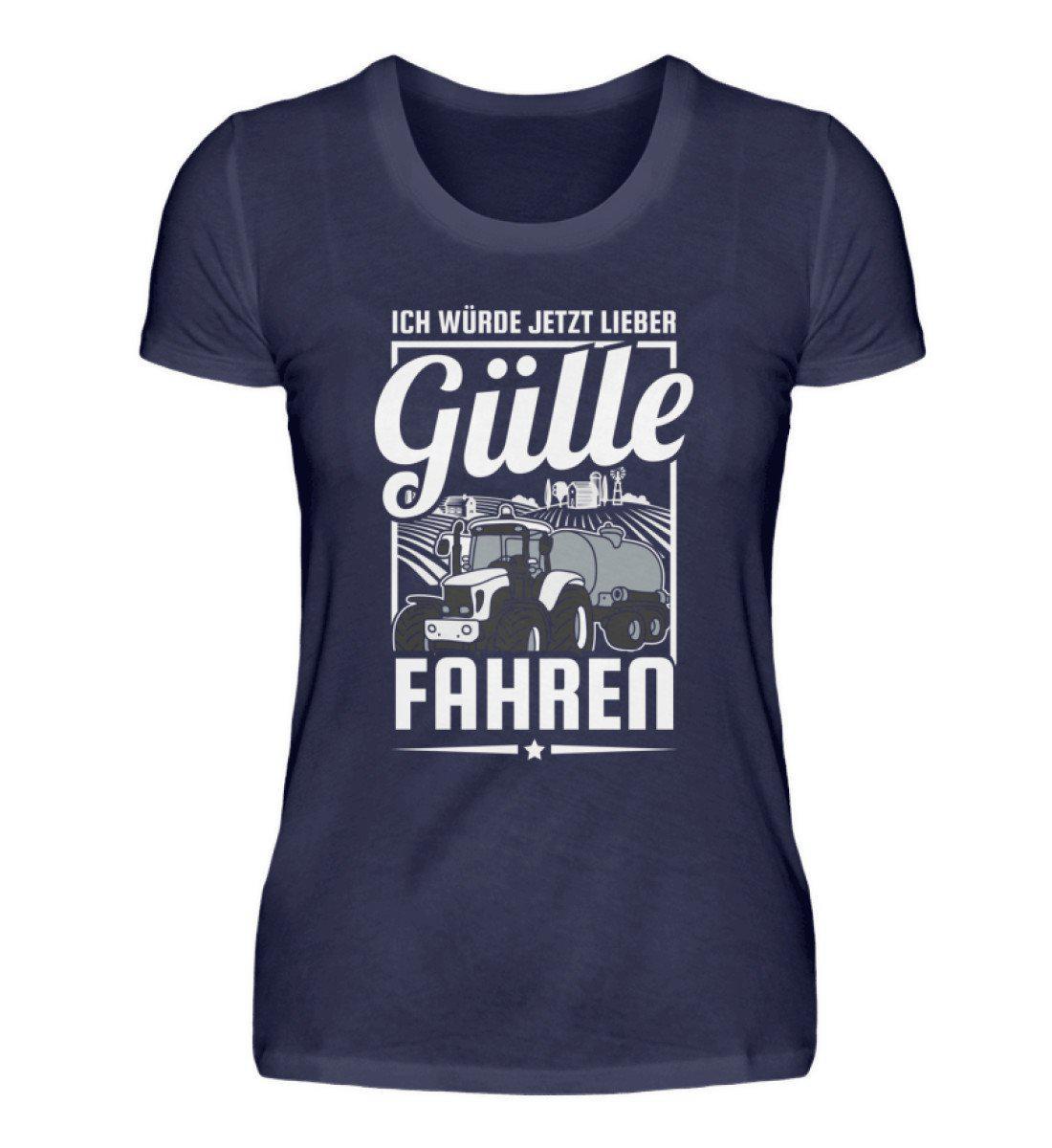 Lieber Gülle fahren · Damen T-Shirt-Damen Basic T-Shirt-Navy-S-Agrarstarz