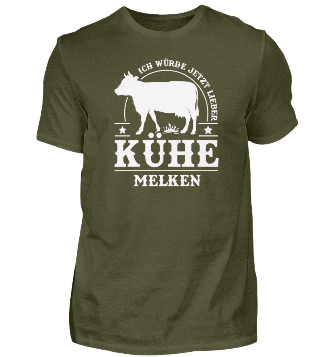 Lieber Kühe melken - Herren Shirt-Herren Basic T-Shirt-Urban Khaki-S-Agrarstarz
