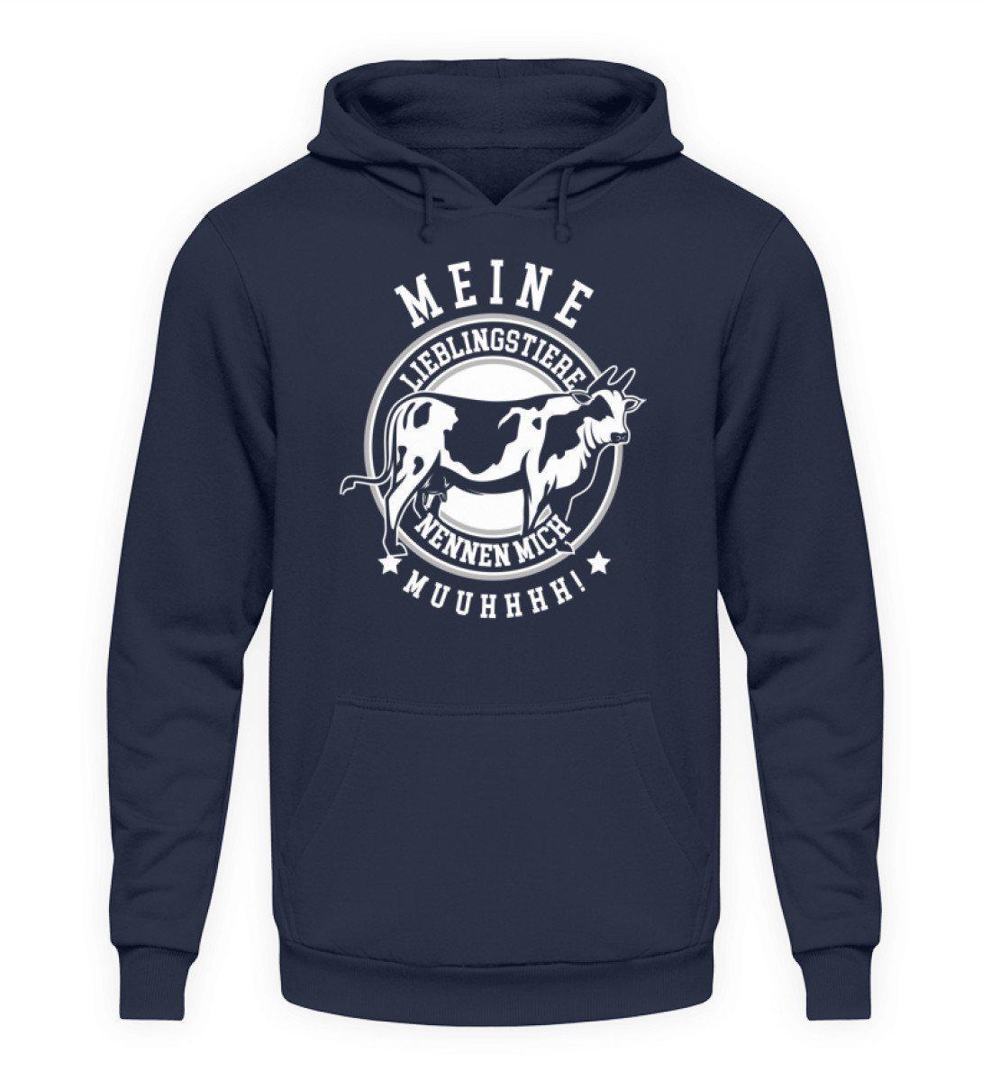 Lieblingstiere Muuhhhh · Unisex Kapuzenpullover Hoodie-Unisex Hoodie-Oxford Navy-L-Agrarstarz