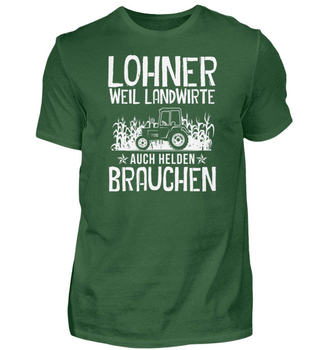 Lohner Helden · Herren T-Shirt-Herren Basic T-Shirt-Bottle Green-S-Agrarstarz