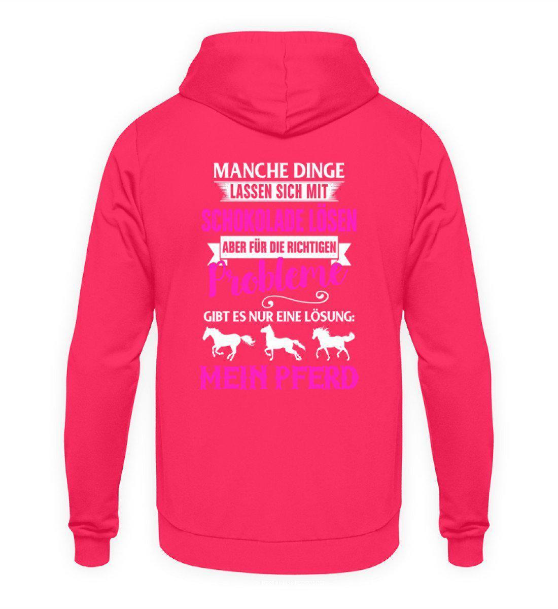 Lösung mein Pferd (Rückenprint) · Unisex Kapuzenpullover Hoodie-Unisex Hoodie-Hot Pink-S-Agrarstarz